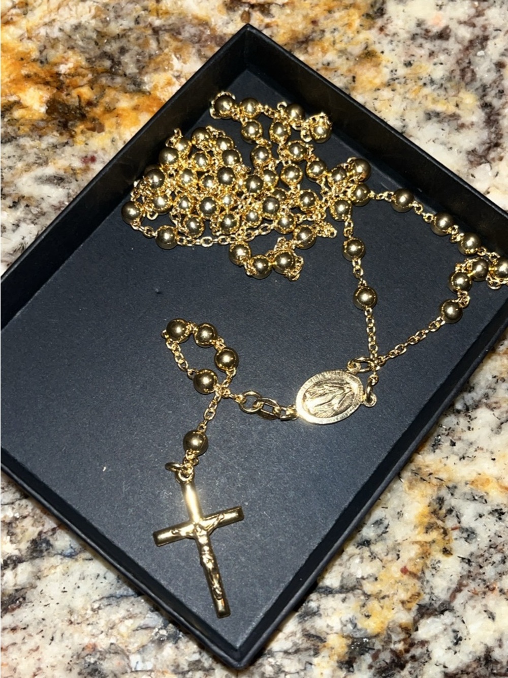 Gold-Tone 925 Sterling Silver Rosary